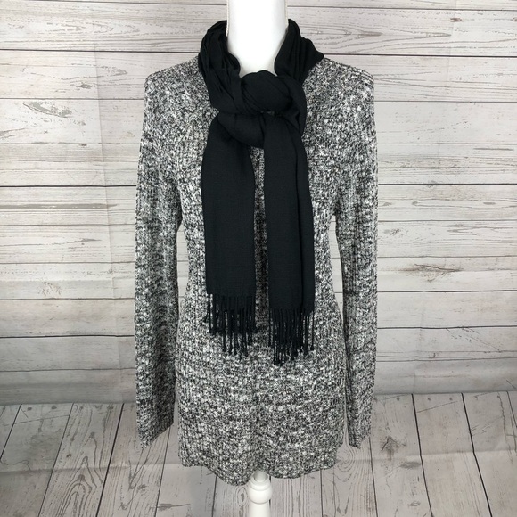 Cremieux, Sweater Size Lg NWT Long Jayla Knit Sequin Black Ivory - Picture 3 of 9